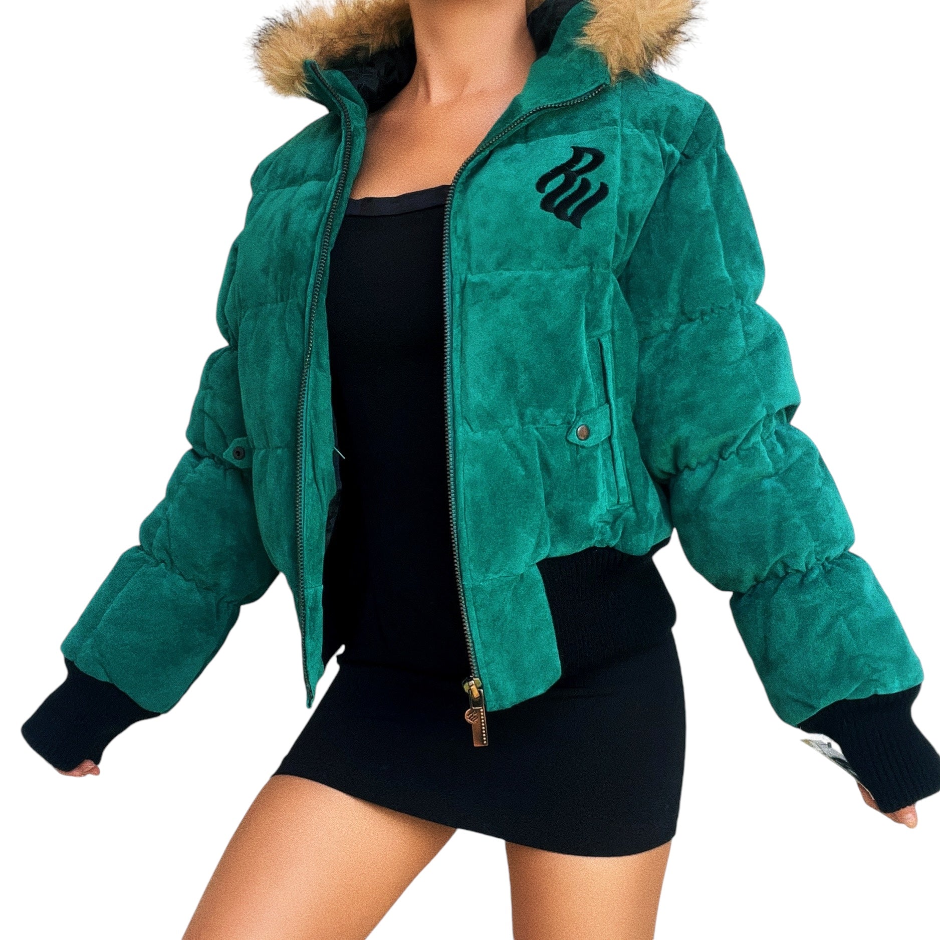 Rocawear Suede Emerald Puffer Jacket (M)