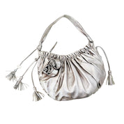 Silver Metallic Leather Bag