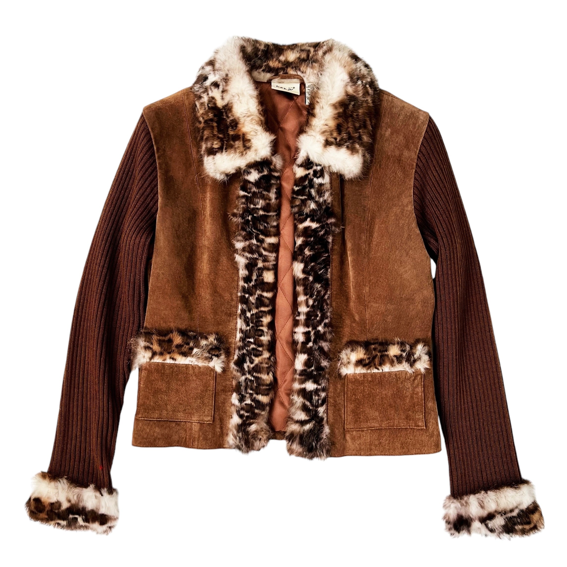 Suede & Rabbit Fur Jacket (S/M)