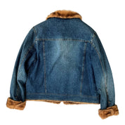 Vintage Faux Fur Denim Jacket (M)