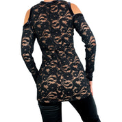 Lacy Black Cutout Top (M)