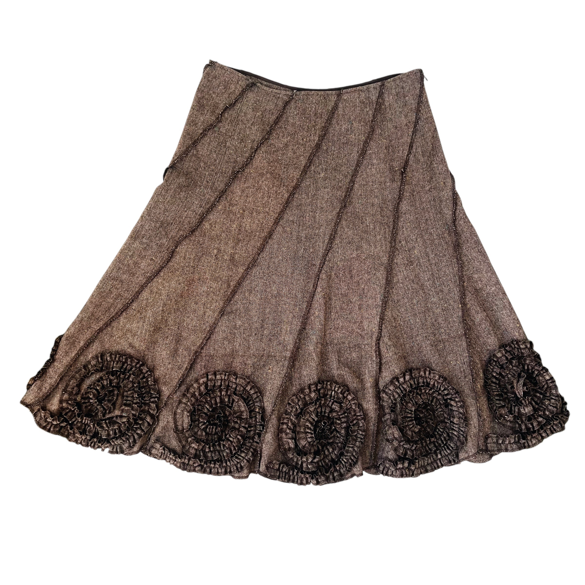 Wooly Brown Midi Skirt (M)