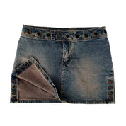 Grungy Grommet Mini Skirt (S)