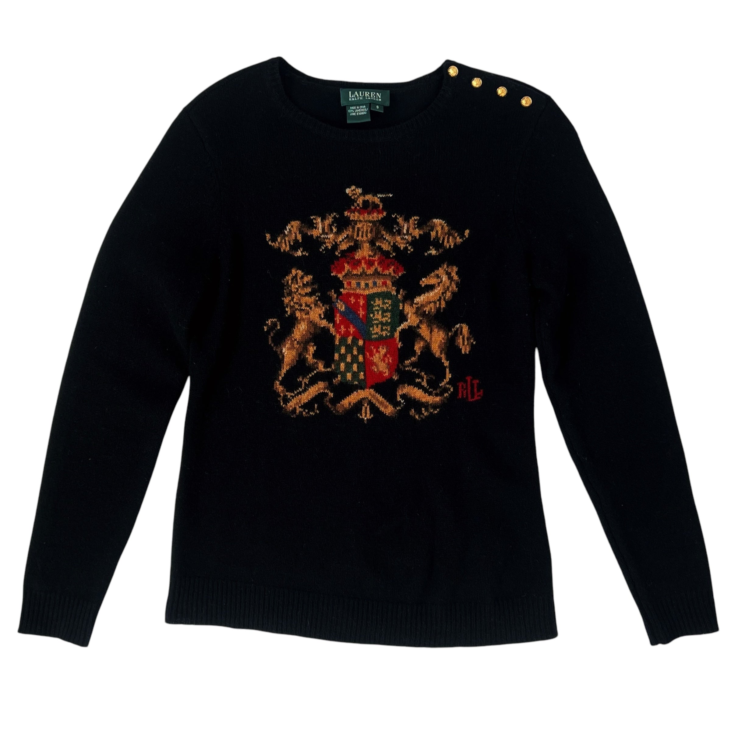 Ralph Lauren Coat Of Arms Sweater S Holy Thrift