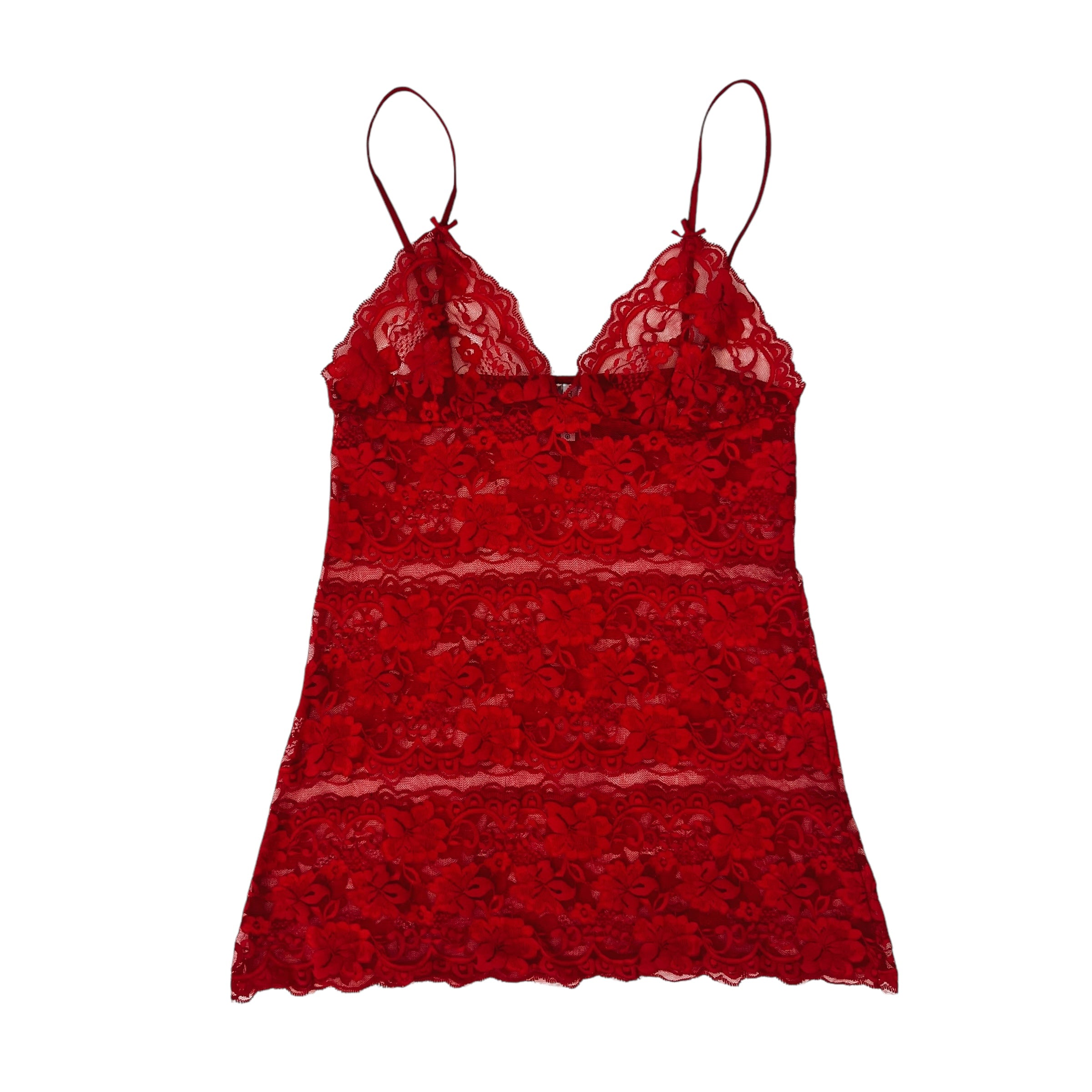 Lacy Red Mini Slip (S)