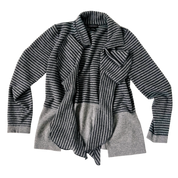 Striped Cashmere Ruffle Cardi (S/M)