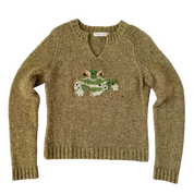 Hand Stitched Frog Sweater (S)