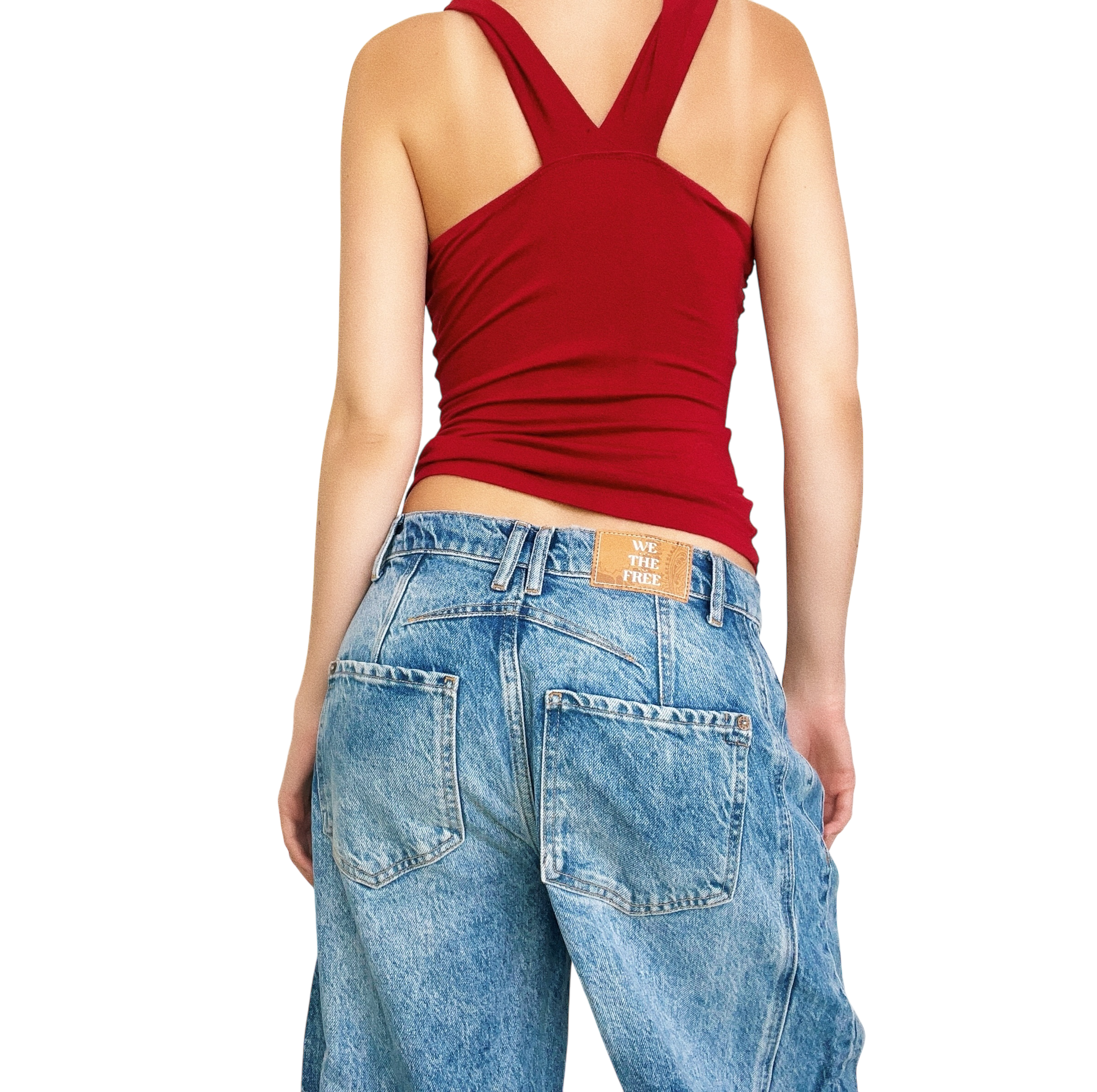 Deep Red Keyhole Top (S)