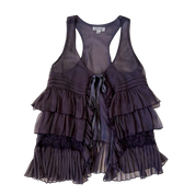 Muted Plum Tie Front Top (S/M)