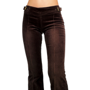 90s Brown Corduroy Buckle Pants (S)