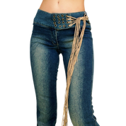 Early 2000s Suede Belt Jeans (XS)