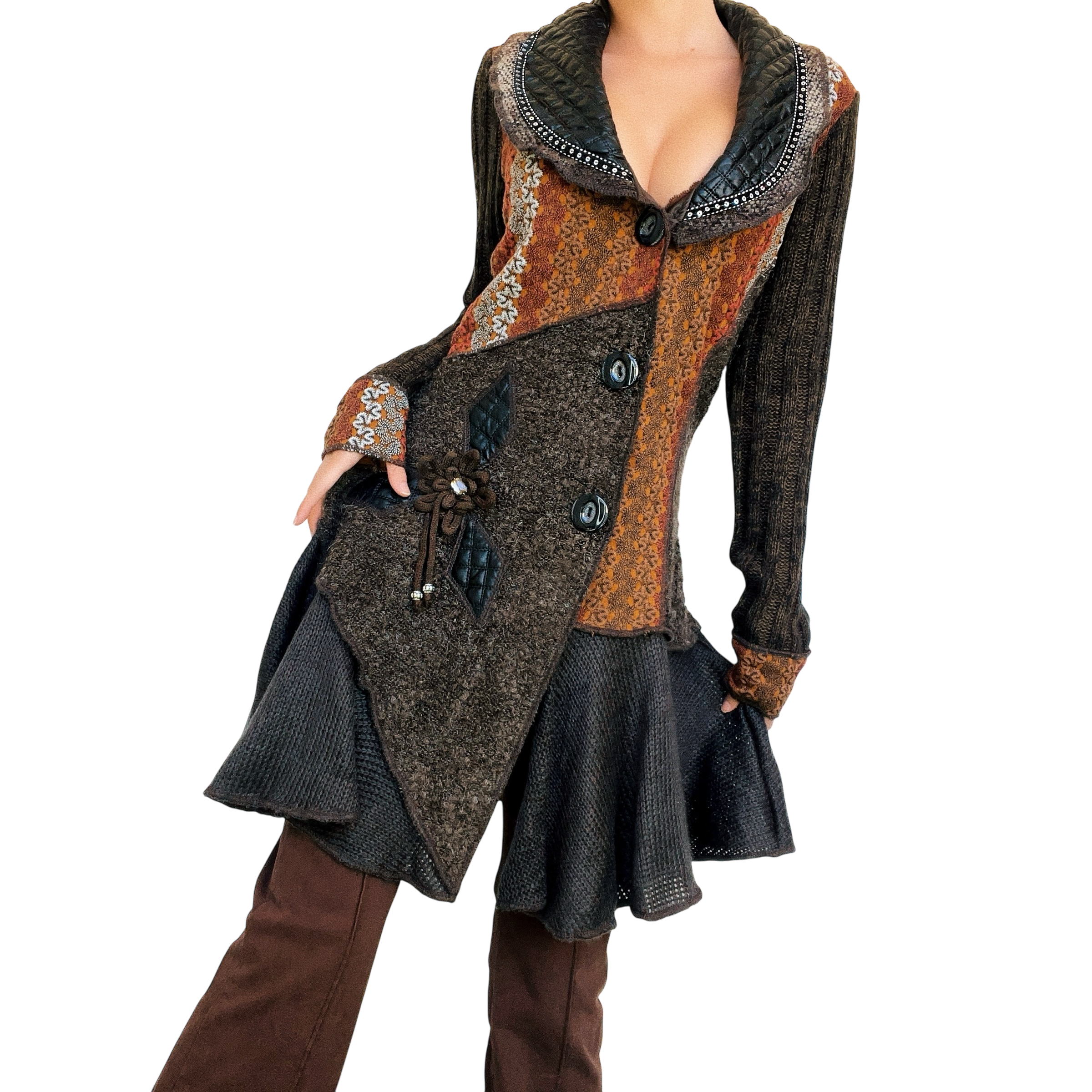 Embellished Fall Duster Cardigan (M)