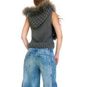 Furry Chunky Knit Vest (M)