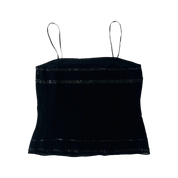 Sequin Embellished Silk Bow Top (S)