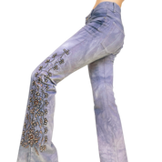 Caché Heavily Beaded Flare Jeans (S)