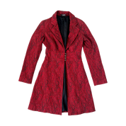 Long Burgundy Brocade Blazer (S)