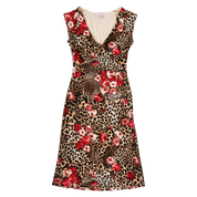 90s Floral Leopard Dress (XS/S)