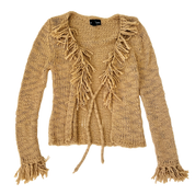 Vintage Fringy Tan Cardi (S)