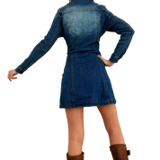 Denim Button Up Mini Dress (S)