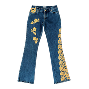 Caché Gold Embellished Jeans (S)