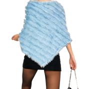 Baby Blue Furry Poncho (One Size)