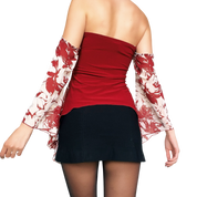 90s Flowy Lace Up Top (S/M)