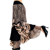 Silk Animal Print Palazzo Pants (S/M)