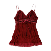 Burgundy Beaded Silk Top (M)