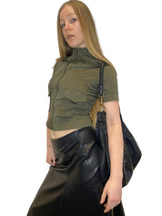 90s Vintage Utility Cargo Zip Up Top (S)