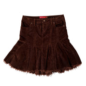 Brown Distressed Corduroy Skirt (S)