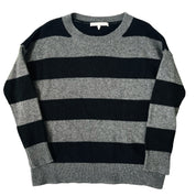 Black & Gray Striped Cashmere Sweater (M/L)