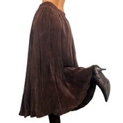 Vintage Flowy Brown Midi Skirt (S)