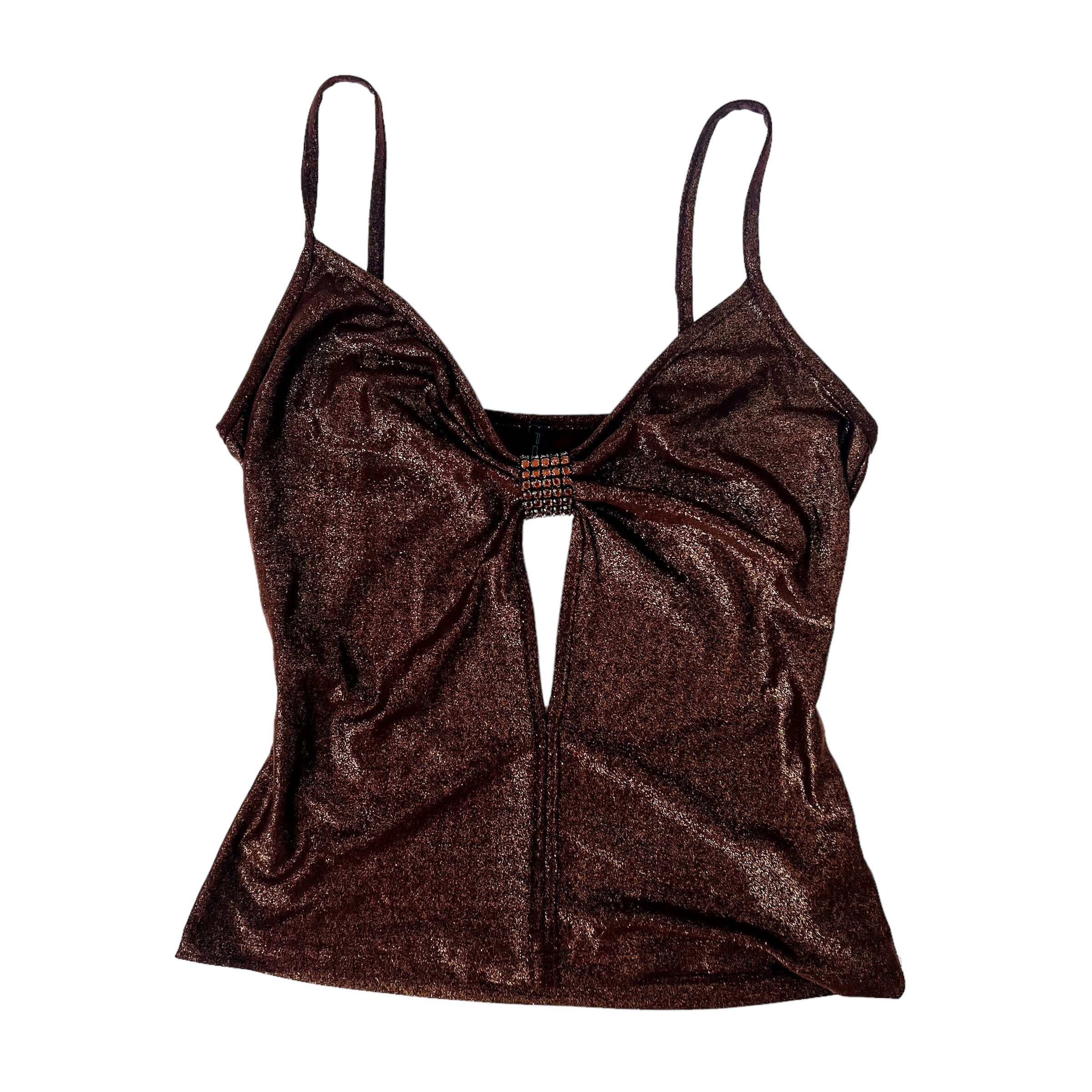 Vintage Sexy Brown Glitter Top (S/M)