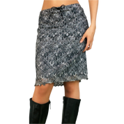 90s Gray Fauxchet Midi Skirt (XS/S)