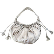 Silver Metallic Leather Bag