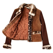 Suede & Rabbit Fur Jacket (S/M)