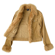 Early 2000s Furry Corduroy Jacket (M)