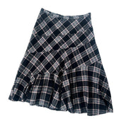 90s Wooly Plaid Midi Skirt (M)