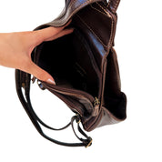 Brown Leather Mini Backpack