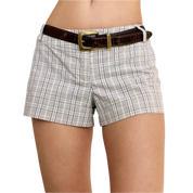 Vintage Beige Plaid Shorts (S)