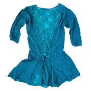 Lacy Turquoise Lingerie Top (M)