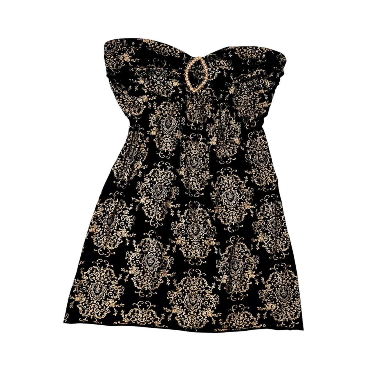 Black & Gold Strapless Mini Dress (S/M)