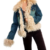 Faux Mongolian Fur Jacket (M)