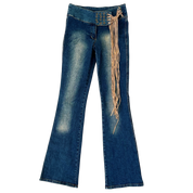 Early 2000s Suede Belt Jeans (XS)