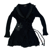 Furry Black Wrap Cardi (S/M)