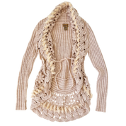 Intricate Tan Knit Cardigan (S)