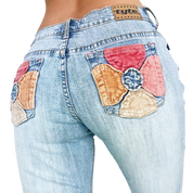 Early 2000s Flower Pocket Jeans (S)