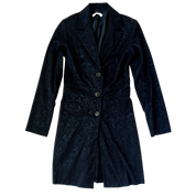 Long Black Brocade Blazer (S)