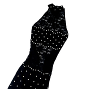 Vintage Lacy Rhinestone Maxi Dress (S)
