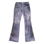 Caché Heavily Beaded Flare Jeans (S)
